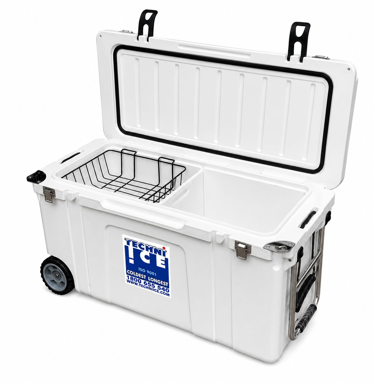 Techni Ice Signature Hardcore Ice box 120L White Wheels *FREE 12 REUSABLE DRY ICE PACKS VALUES $66* PRE-ORDER NOW FOR SEPTEMBER DISPATCH