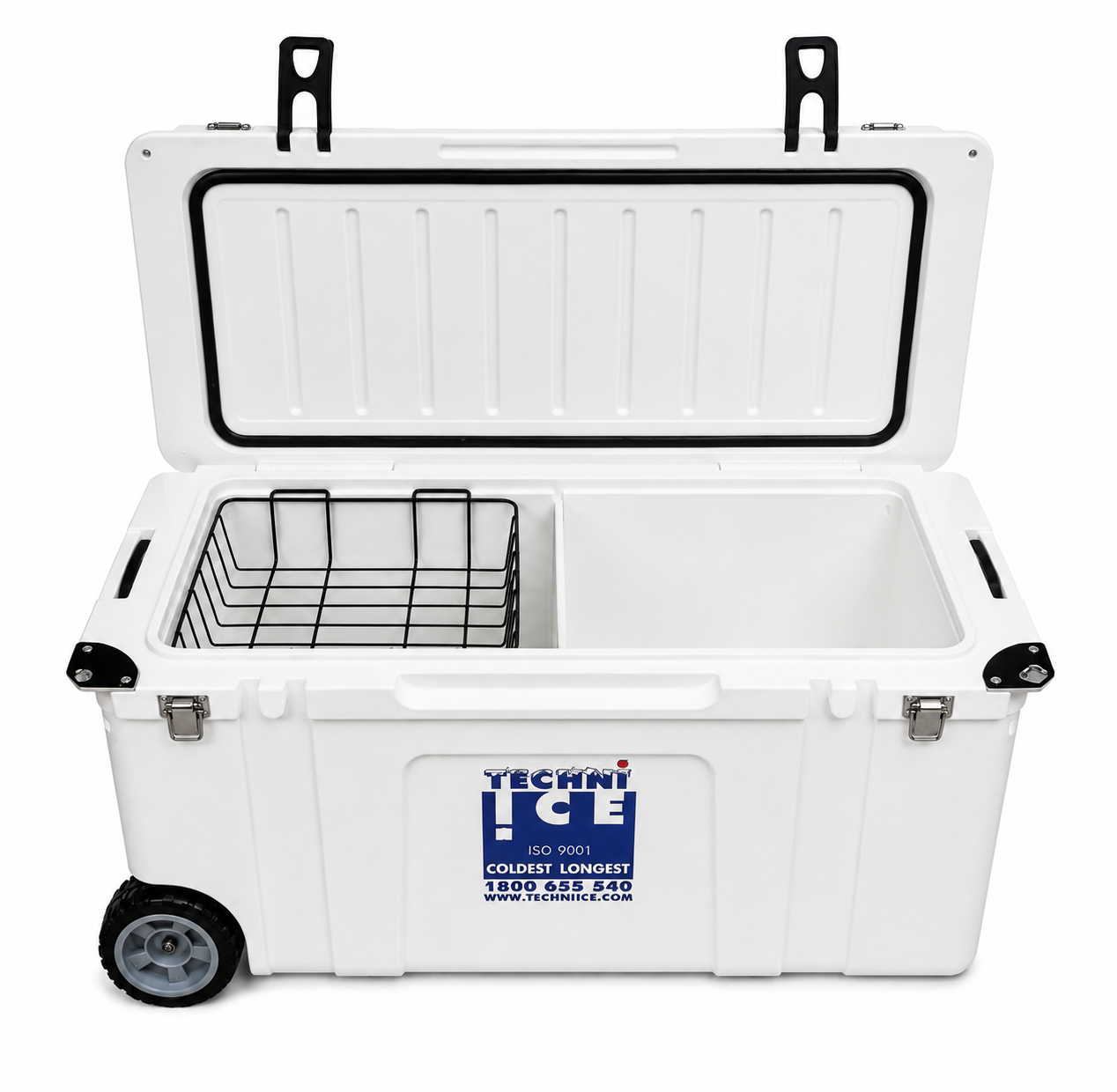 Techni Ice Signature Hardcore Ice box 120L White Wheels *FREE 12 REUSABLE DRY ICE PACKS VALUES $66* PRE-ORDER NOW FOR SEPTEMBER DISPATCH