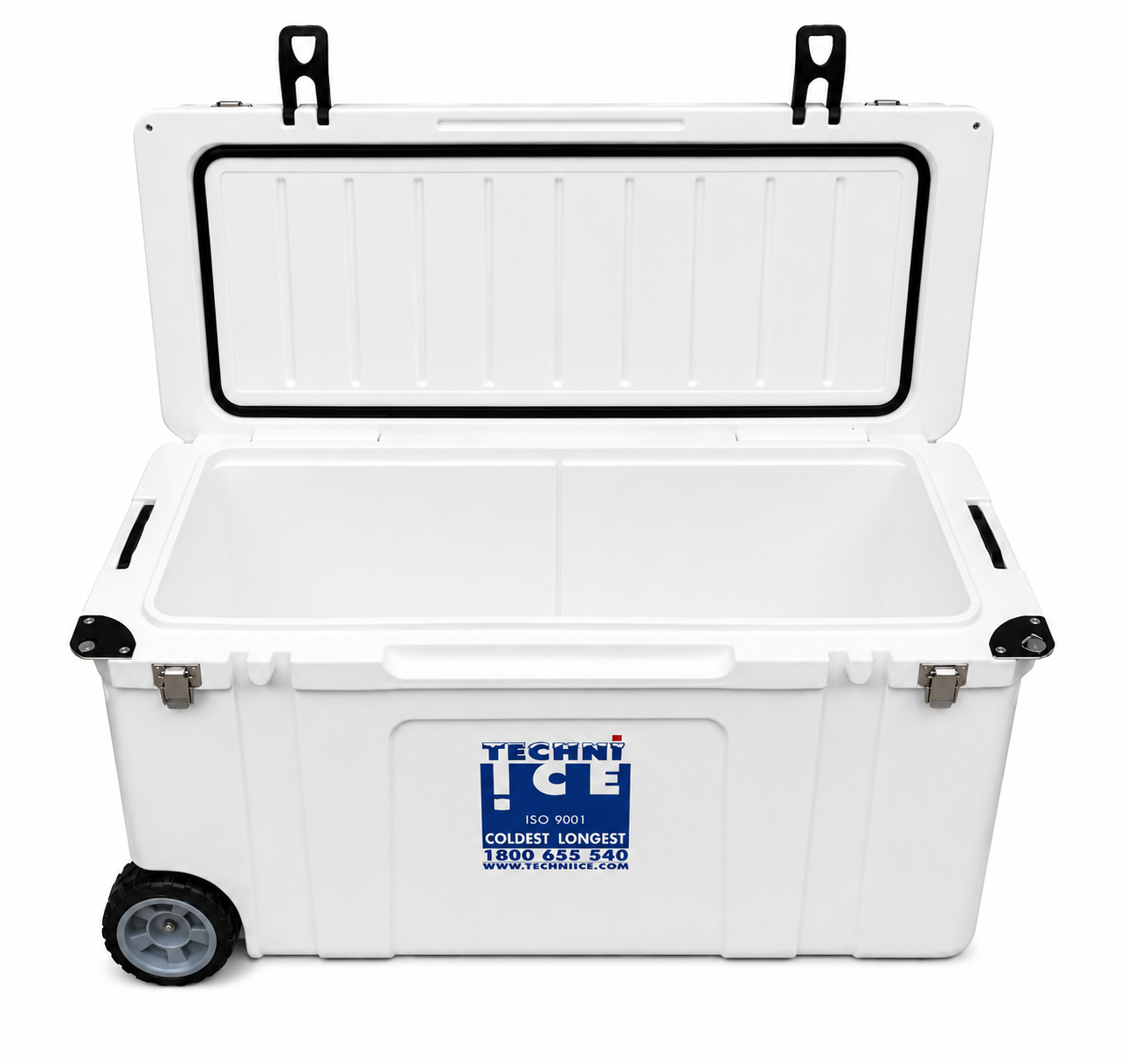Techni Ice Signature Hardcore Ice box 120L White Wheels *FREE 12 REUSABLE DRY ICE PACKS VALUES $66* PRE-ORDER NOW FOR SEPTEMBER DISPATCH