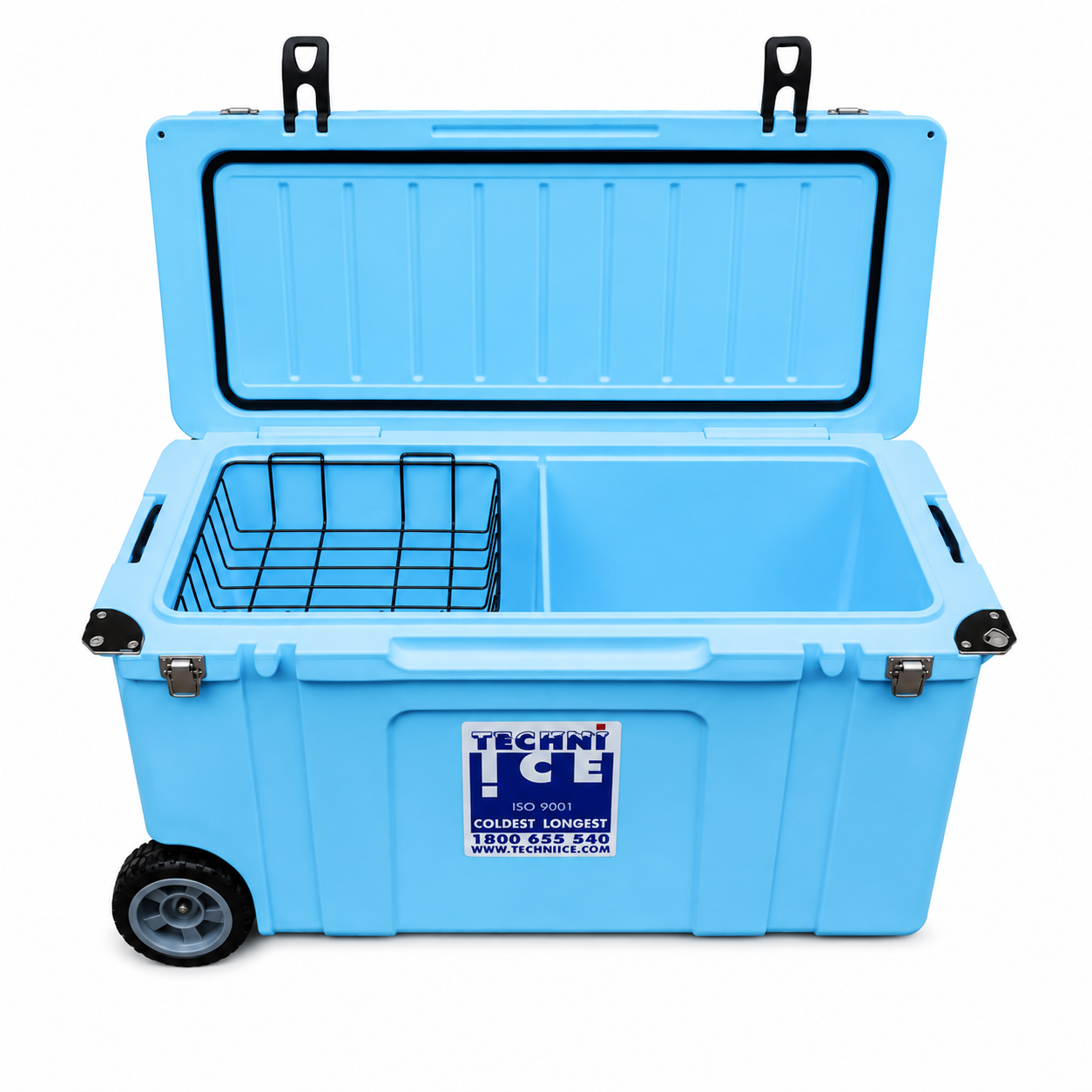 Techni Ice Signature Hardcore Ice box 120L Light Blue Wheels *FREE 12 REUSABLE DRY ICE PACKS VALUES $66* PRE-ORDER NOW FOR SEPTEMBER DISPATCH