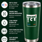 Techni Ice 600ml (20 oz.)Worksite Tumbler Outback Green + 3 Free Techni Ice Reusable Dry Ice Packs