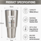 Techni Ice 900ml (30 oz.) Travel Tumbler Stainless Steel+3 Free Techni Ice Reusable Dry Ice Packs