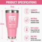 Techni Ice 1200ml (40 oz.) Adventure Tumbler Desert Rose+3 Free Techni Ice Reusable Dry Ice Packs