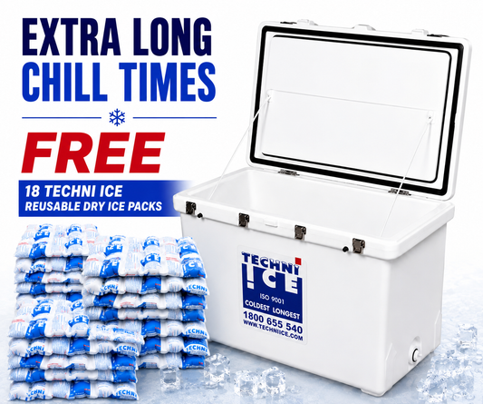 Techni Ice Classic Ice box 150L White *FREE 18 REUSABLE DRY ICE PACKS VALUES $103 * PRE-ORDER NOW FOR SEPTEMBER DISPATCH