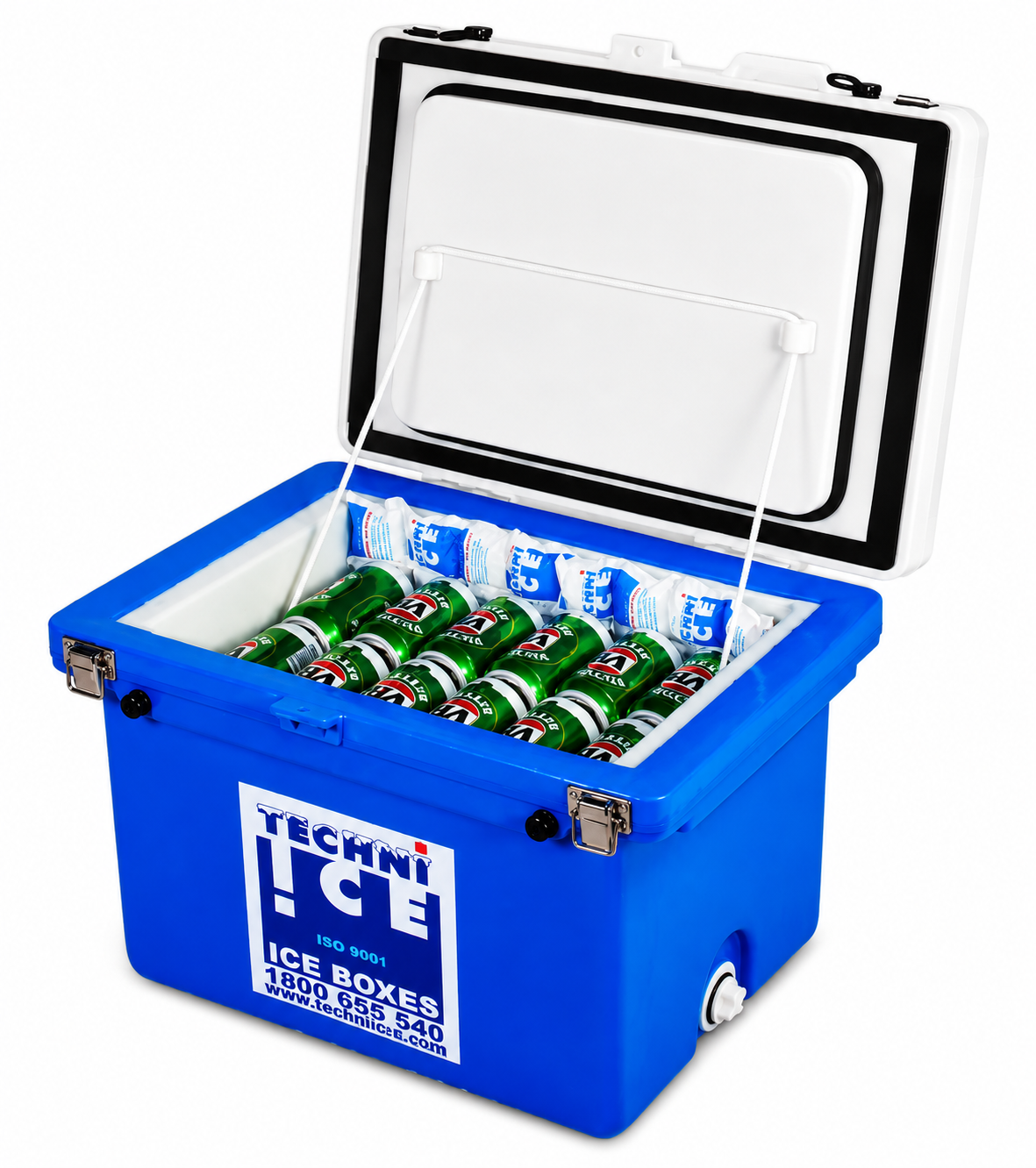 Techniice Classic Ice box 60L White Blue *FREE 6 REUSABLE DRY ICE PACKS VALUES $37* PRE-ORDER NOW FOR SEPTEMBER DISPATCH