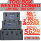 Techniice Toolbox Nested Combo (SB50, SB100, and SB160 - Unbeatable Deal/Save your $$)