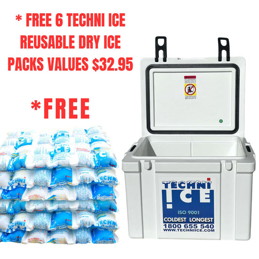 Techniice Classic Hybrid Ice box 25L White *Pre order for September dispatch  *FREE 6 REUSABLE DRY ICE PACKS VALUES $32.95
