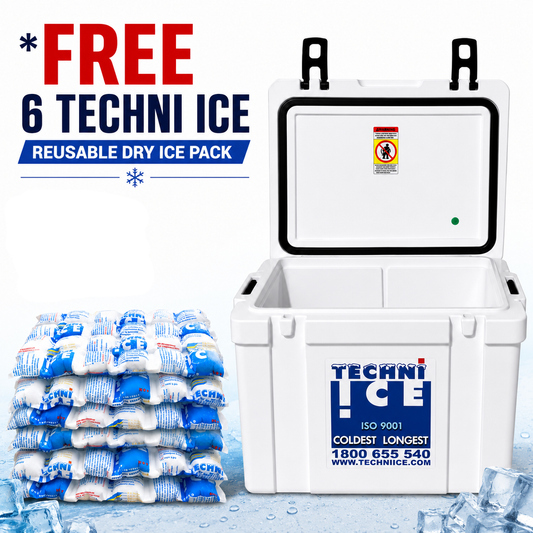 Techniice Classic Hybrid Ice box 25L White *FREE 6 REUSABLE DRY ICE PACKS VALUES $37* PRE-ORDER NOW FOR SEPTEMBER DISPATCH