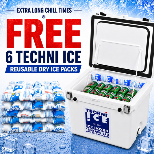 Techniice Classic Ice box 40L White *FREE 6 REUSABLE DRY ICE PACKS VALUES $37 * PRE-ORDER NOW FOR SEPTEMBER DISPATCH