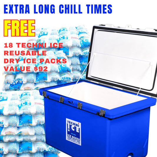Techniice Classic Ice box 200L White Blue *FREE 18 REUSABLE DRY ICE PACKS VALUES $92 *PRE-ORDER NOW FOR MARCH DISPATCH