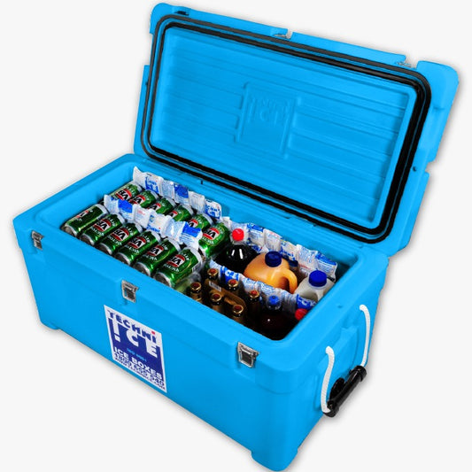 *LIMITED EDITION BLUE* Techni Ice Signature Series Icebox 70L Long BLUE Free Heavy Duty Wire Basket *FRESH STOCK JUST ARRIVED