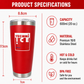 Techni Ice 600ml (20 oz.)Worksite Tumbler Lava Red + 3 Free Techni Ice Reusable Dry Ice Packs