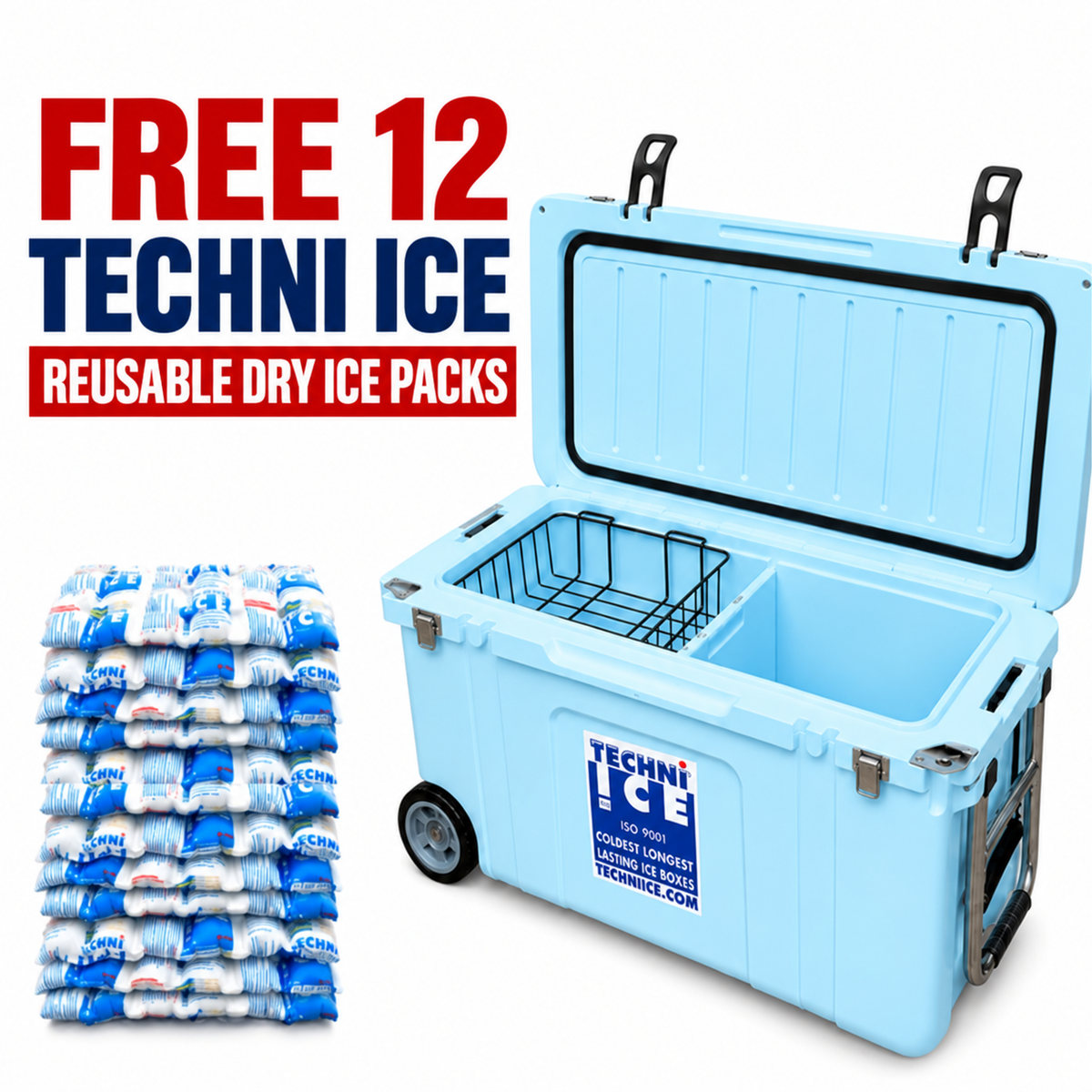 Signature Hardcore Premium Ice Box 55L Light Blue with Wheels * PRE-ORDER NOW FOR OCTOBER DISPATCH