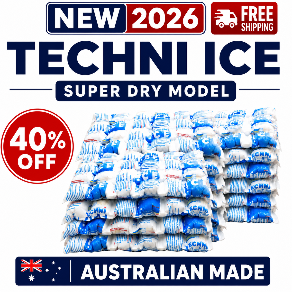 20 Techni Ice Heavy Duty Reusable Dry Ice packs *40% OFF SALE ON NOW
