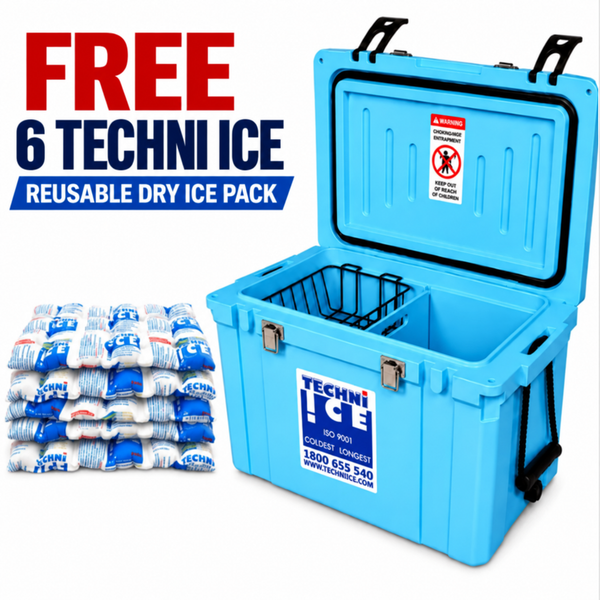 Classic Hardcore Ice Box 45L light blue *FREE 6 REUSABLE DRY ICE