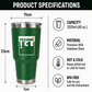 Techni Ice 1200ml (40 oz.) Adventure Tumbler  Outback Green+3 Free Techni Ice Reusable Dry Ice Packs