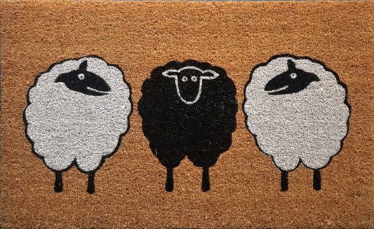 Three Sheep PVC Coir Doormat