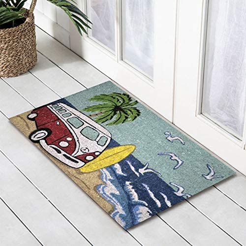 Red Kombi Surf PVC Coir Doormat