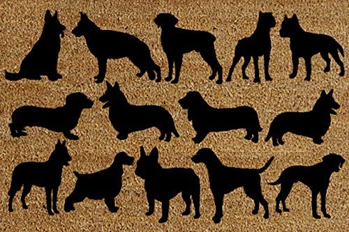 All Kinds of Dogs PVC Coir Doormat