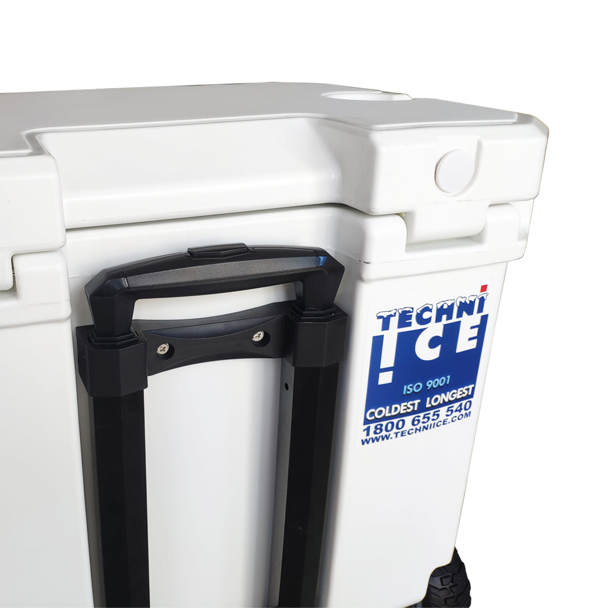 Techni Ice Signature Hybrid Premium Ice Box 35L White with Wheels & Telescopic Travel Handle *PREORDER FOR JULY DISPATCH *FREE 6 REUSABLE DRY ICE PACKS VALUES $32.95