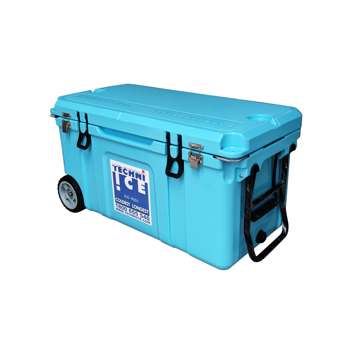 Techni Ice Signature Hardcore Icebox 75L Light Blue Wheels *PRE ORDER FOR APRIL DESPATCH *FREE 12 REUSABLE DRY ICE PACKS VALUES $59.95